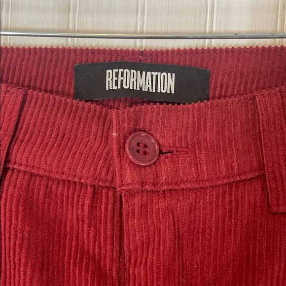 REFORMATION DILLION CORDUROY PANTS WIDE STRAIGHT 25 - Picture 4 of 5